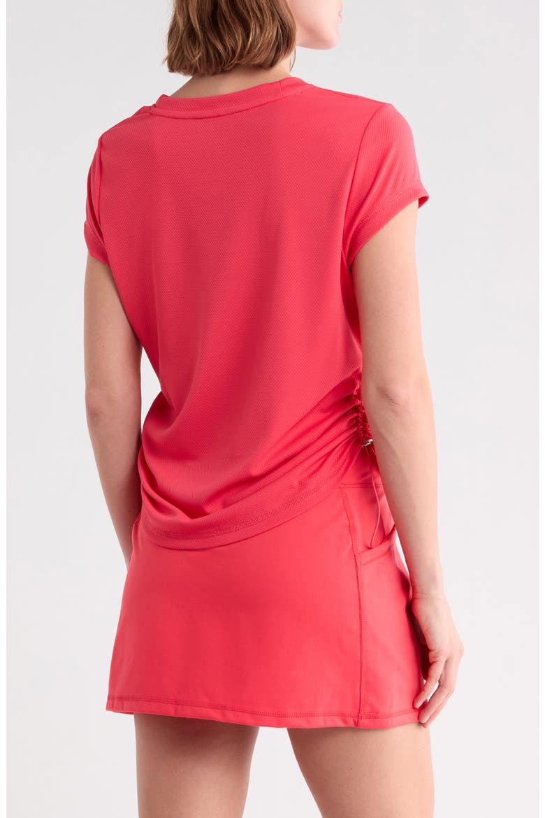 Ruched Tech T-Shirt, Alternate, color, PUNCH