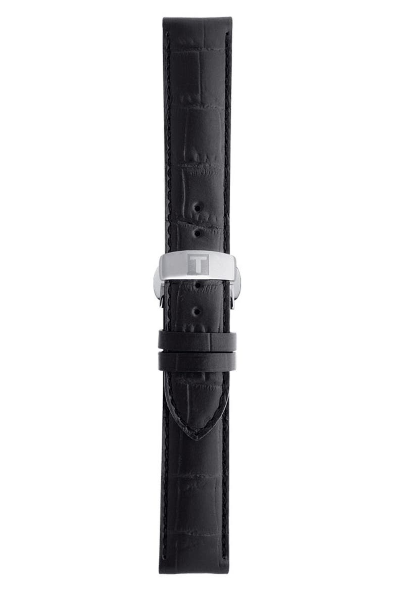 19mm Black Croc Embossed Leather Watch Strap video