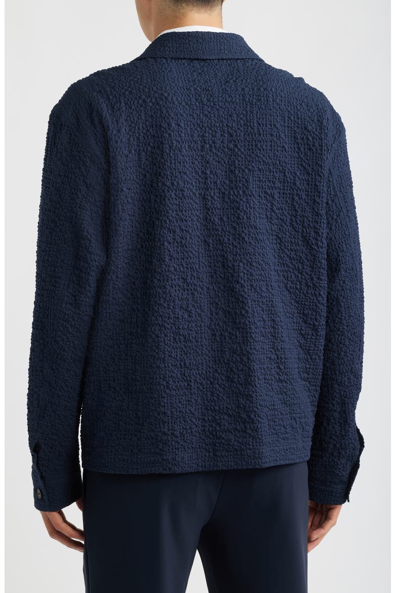 Carper Textured Long Sleeve Camp Shirt, Alternate, color, DARK BLUE