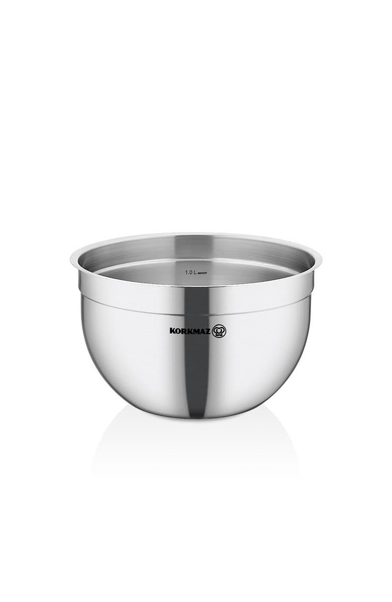 Korkmaz Gastro Proline 5.4 Quart Stainless Steel Mixing Bowl, Main, color, Silver