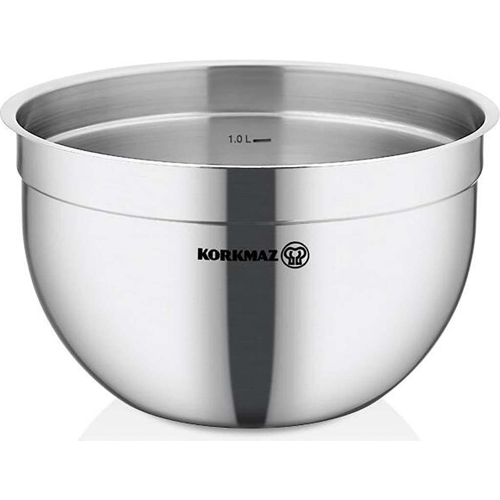 Korkmaz Gastro Proline 1.8 Quart Stainless Steel Mixing Bowl In Silver