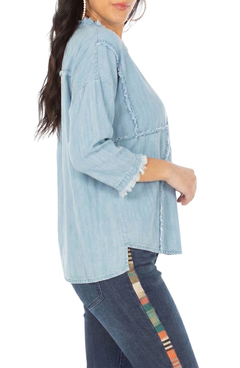 APNY Frayed Patched Top, Alternate, color, Indigo
