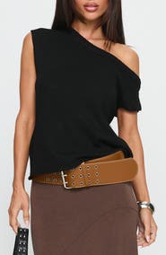 Princess Polly Ashfield One-Shoulder Sweater