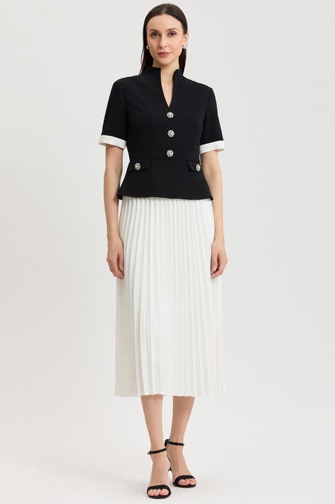 Noelle Pleated Crepe Maxi Dress