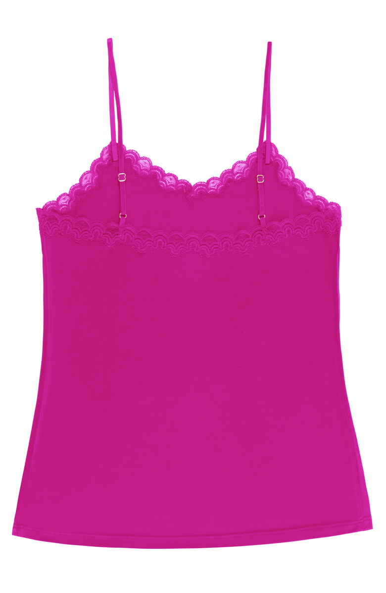 Uwila Warrior Soft Silk Lace Trim Camsiole, Alternate, color, Festival Fuschia
