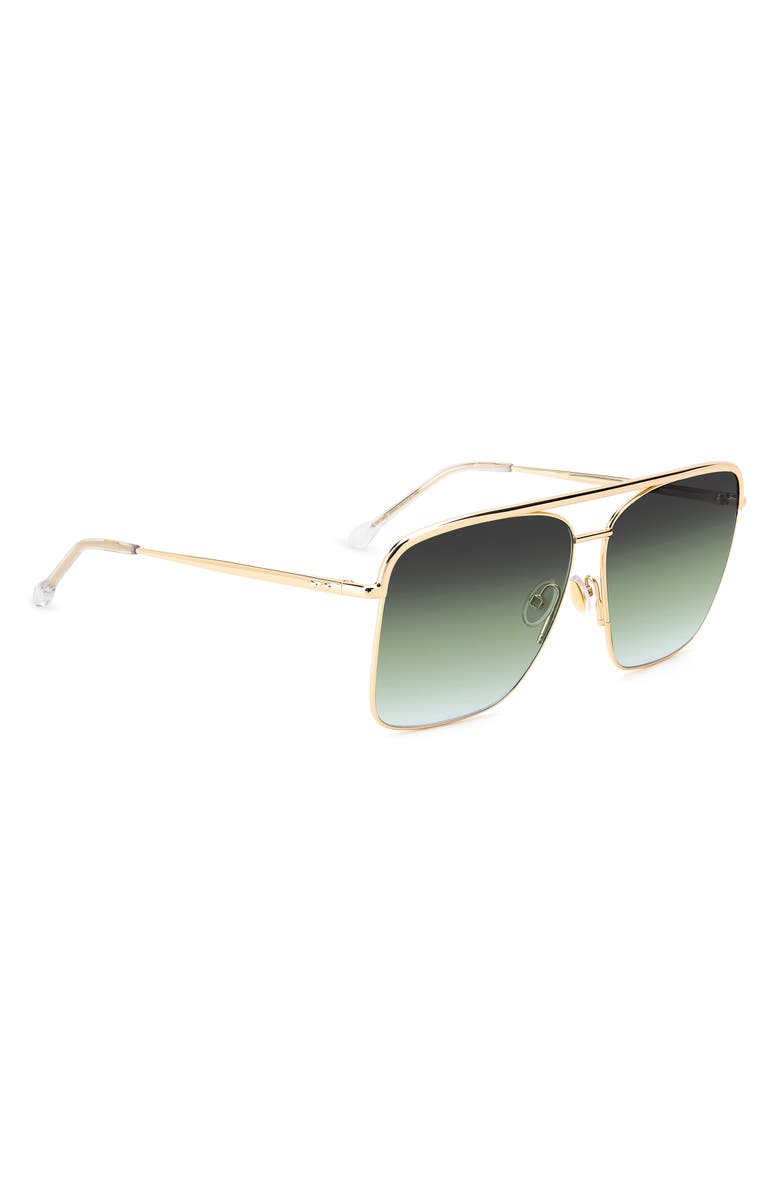 Isabel Marant Wild Metal 62mm Gradient Oversize Rectangular Sunglasses, Alternate, color, Rose Gold/ Grey Green