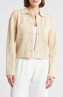 Love By Design Kogan Collared Crop Sweater Jacket
