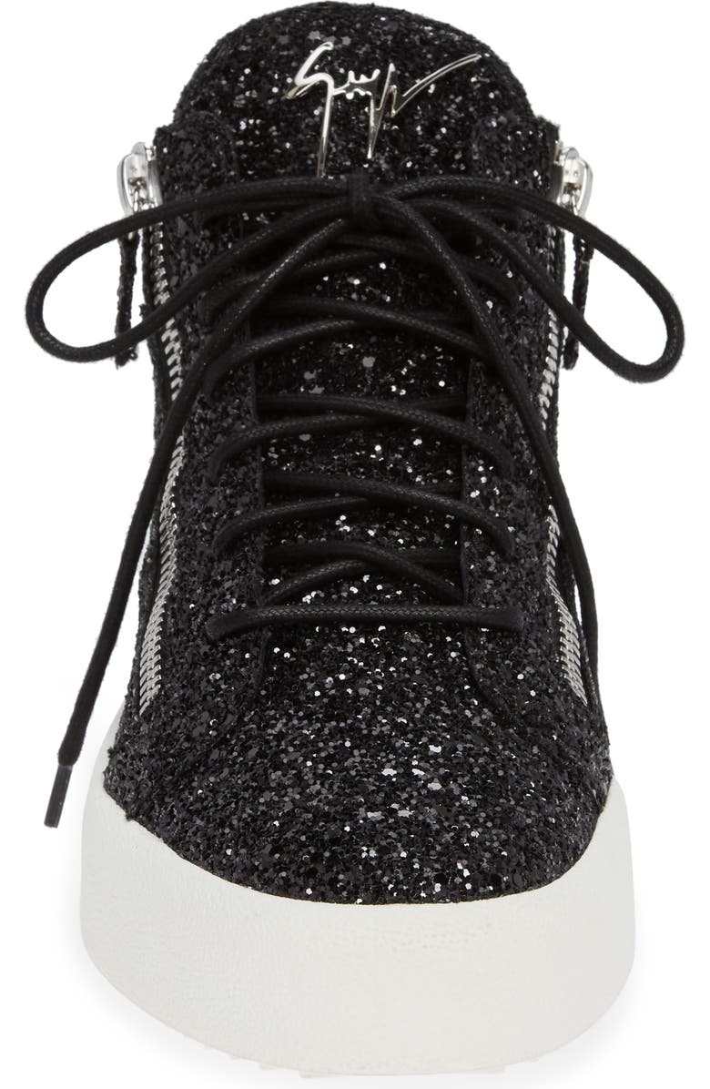 Giuseppe Zanotti Glitter Mid Top Sneaker, Alternate, color,