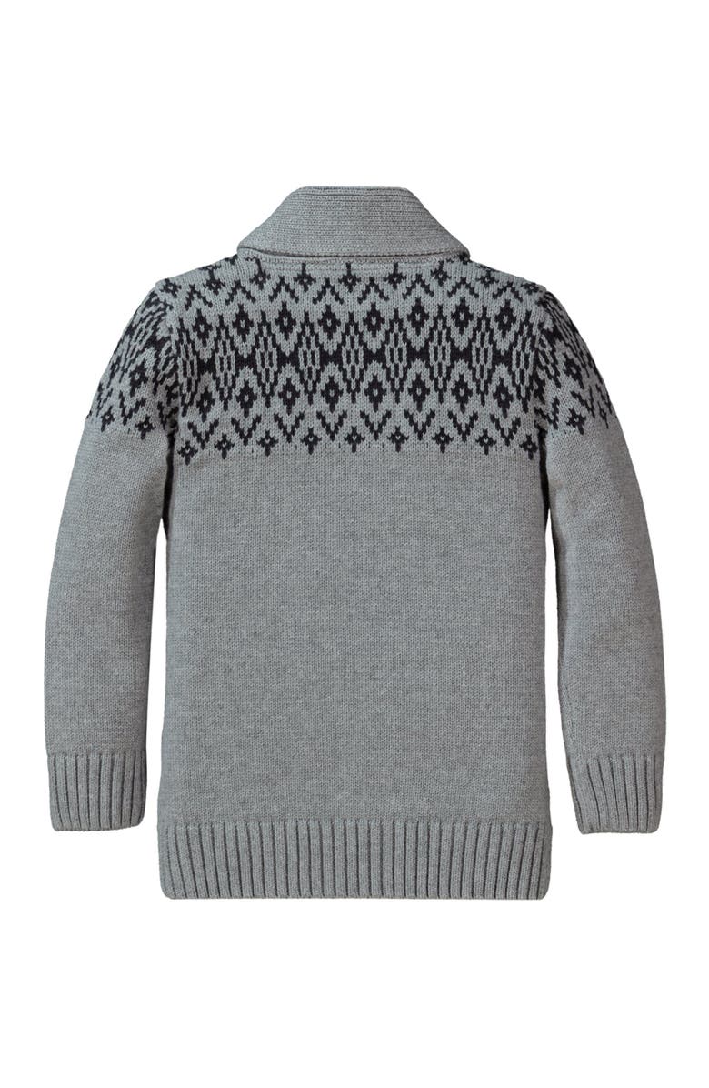 Hope & Henry Baby Boys' Shawl Collar Sweater, Infant, Alternate, color, Grey And Black Fairisle Toggle