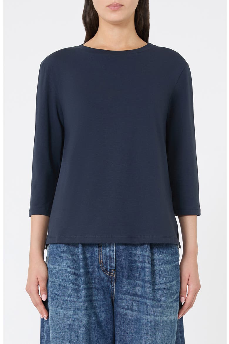 Three-Quarter Sleeve Jersey T-Shirt, Main, color, NAVY