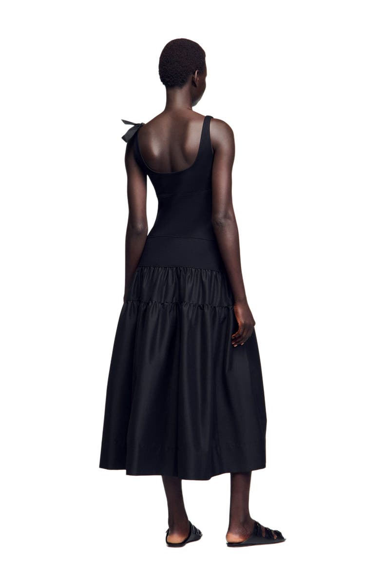 SANDRO Long dual-material dress, Alternate, color, 