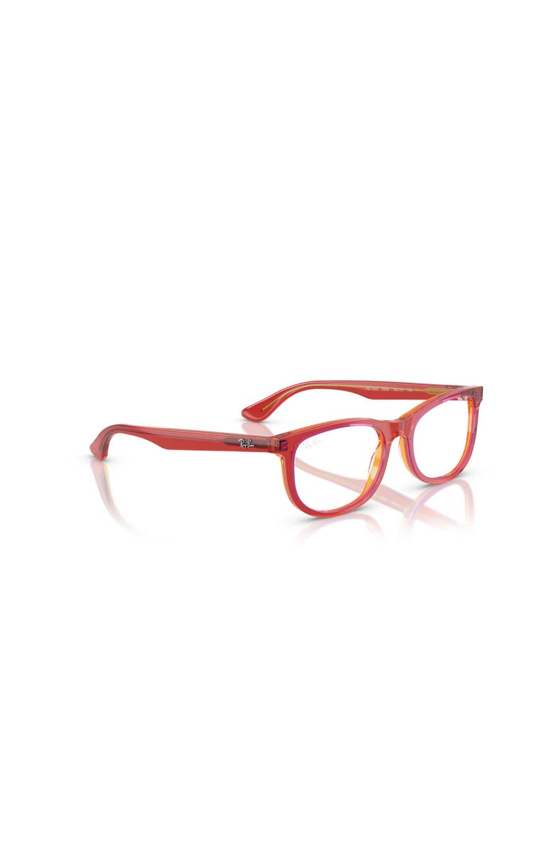 Ray-Ban 46mm Rectangle optical glasses, Alternate, color, Red