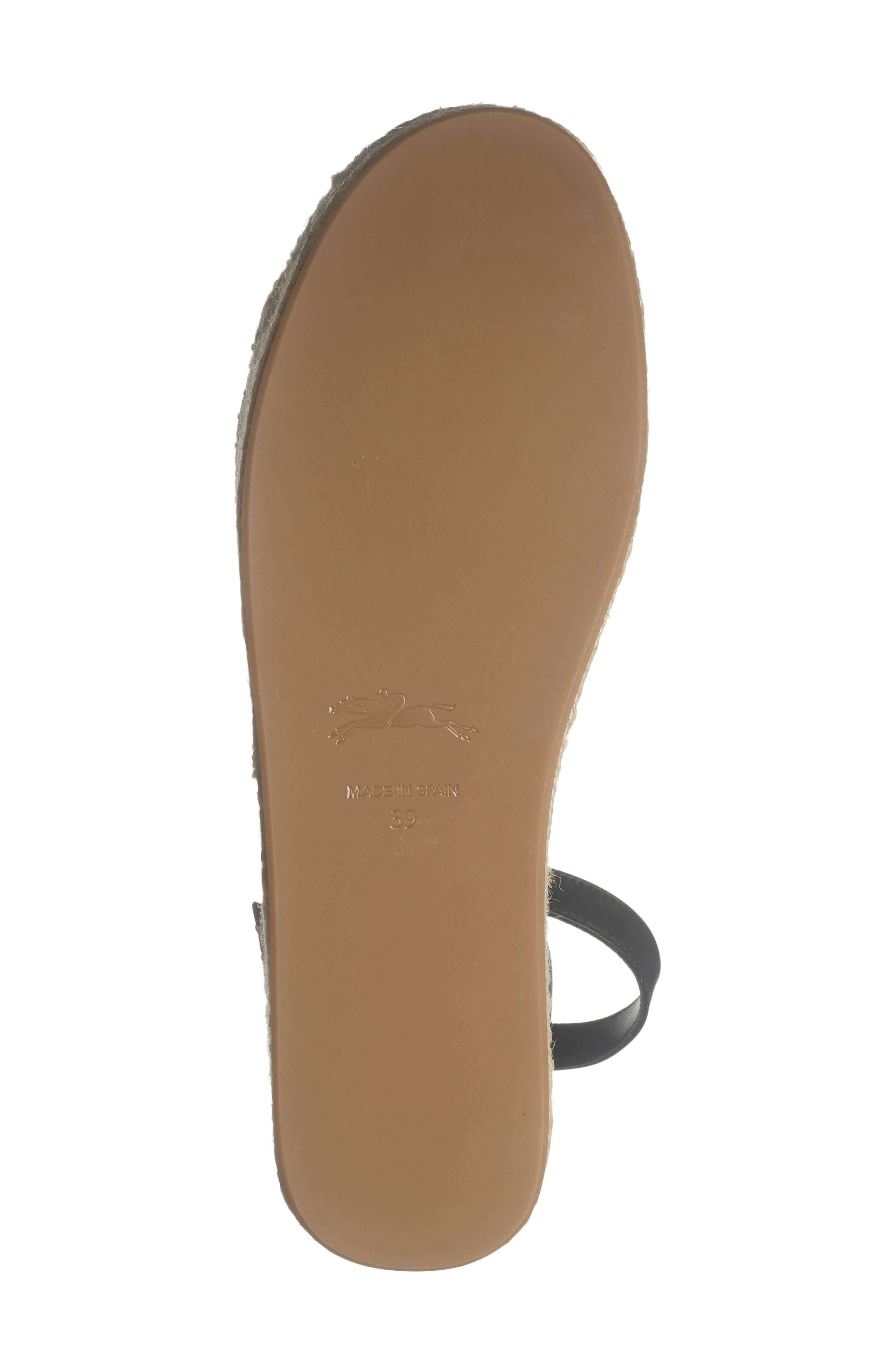 Longchamp Platform Espadrille Sandal, Alternate, color, Black