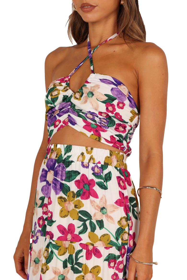 Kari Halter Crop Top & Maxi Skirt, Alternate, color, FLORAL