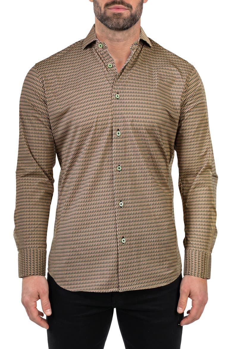 Einstein Long Sleeve OoohCotton Performance Shirt, Main, color, BROWN