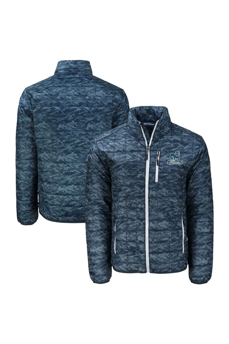 Men's Cutter & Buck  Navy Citadel Bulldogs Vault Rainier PrimaLoft Eco Insulated Full-Zip Puffer Jacket, Main, color, Navy
