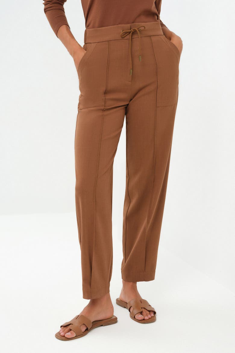Noria Fluid Woven Pant with Fly-Front & Drawcord, Alternate, color, Brunette