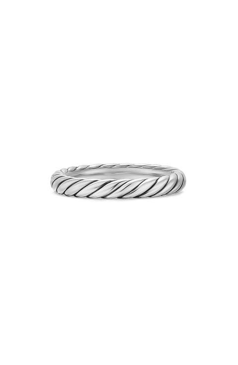 Cable Band Ring in Sterling Silver