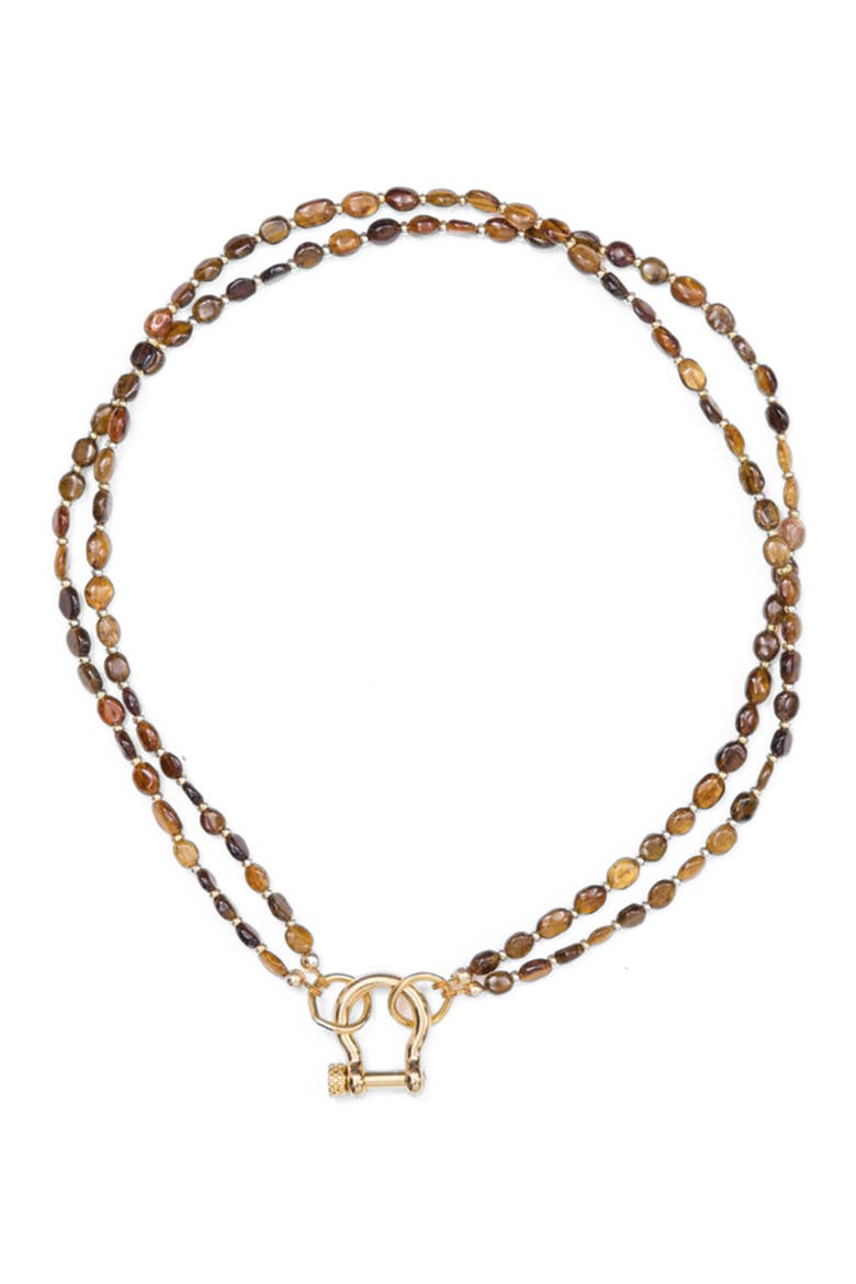 Sir Double Stranded Petro-Tourmaline Necklace, Alternate, color, Brown