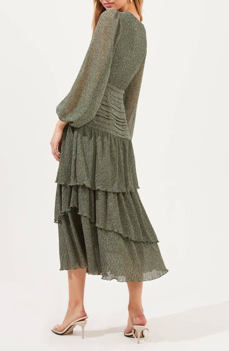 ASTR the Label Ruched Tiered Ruffle Dress, Alternate, color,