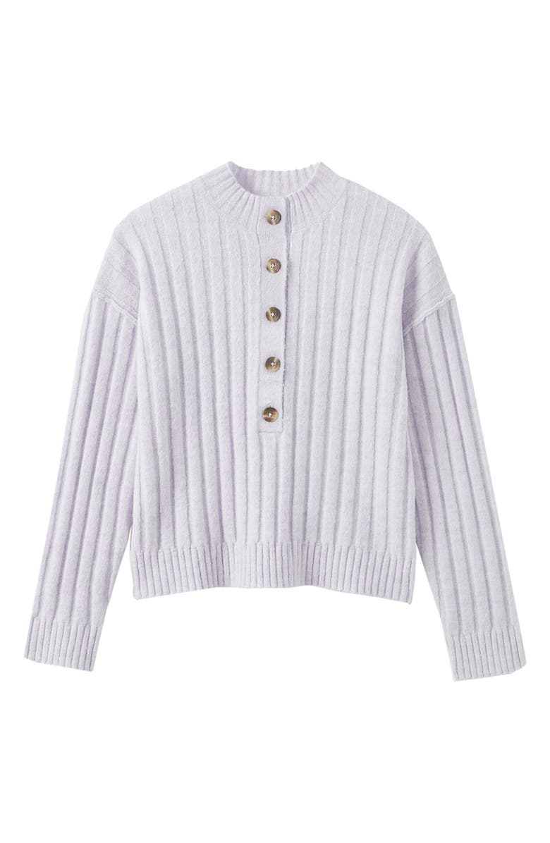 Frank And Oak Half Placket SeaWool Ribbed Sweater, Alternate, color,