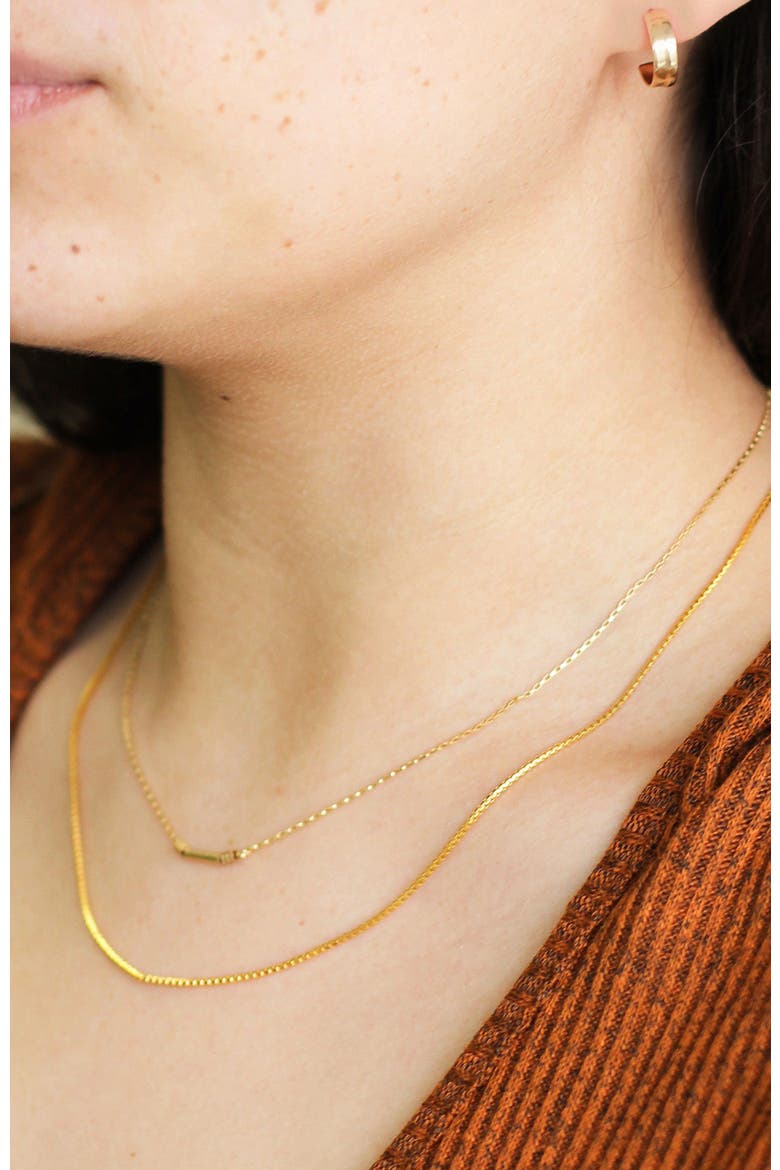 Geo Charm Necklace, Alternate, color, Gold