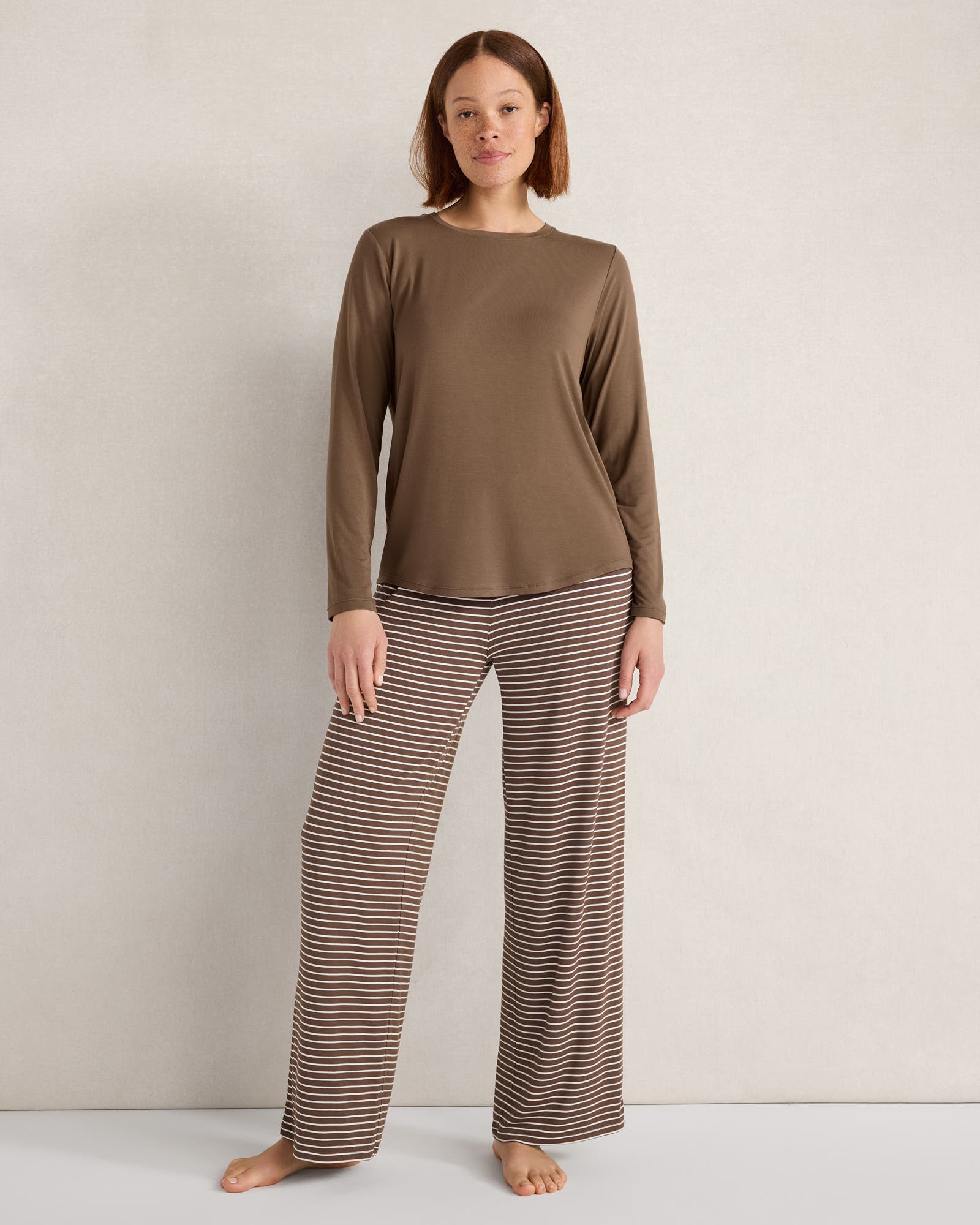 selected Deep Mocha/Ivory Stripe