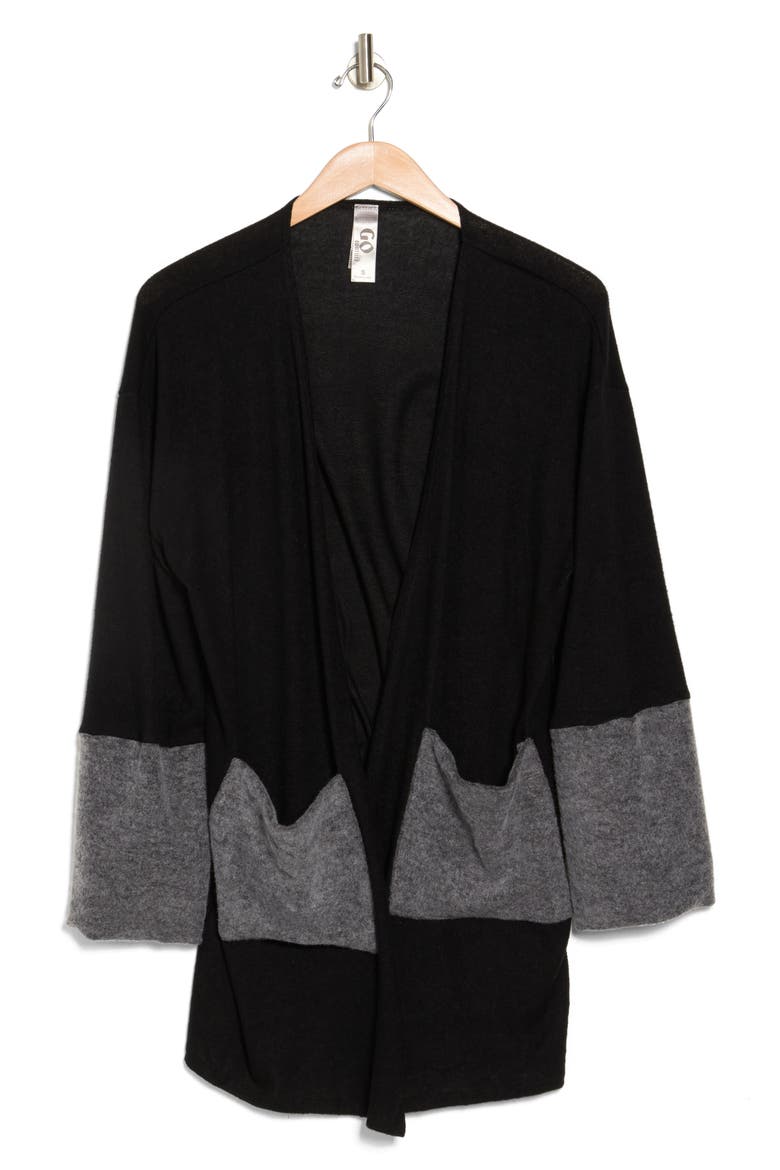 Spring Colorblock Cardigan, Alternate, color, BLACK PRINT 1