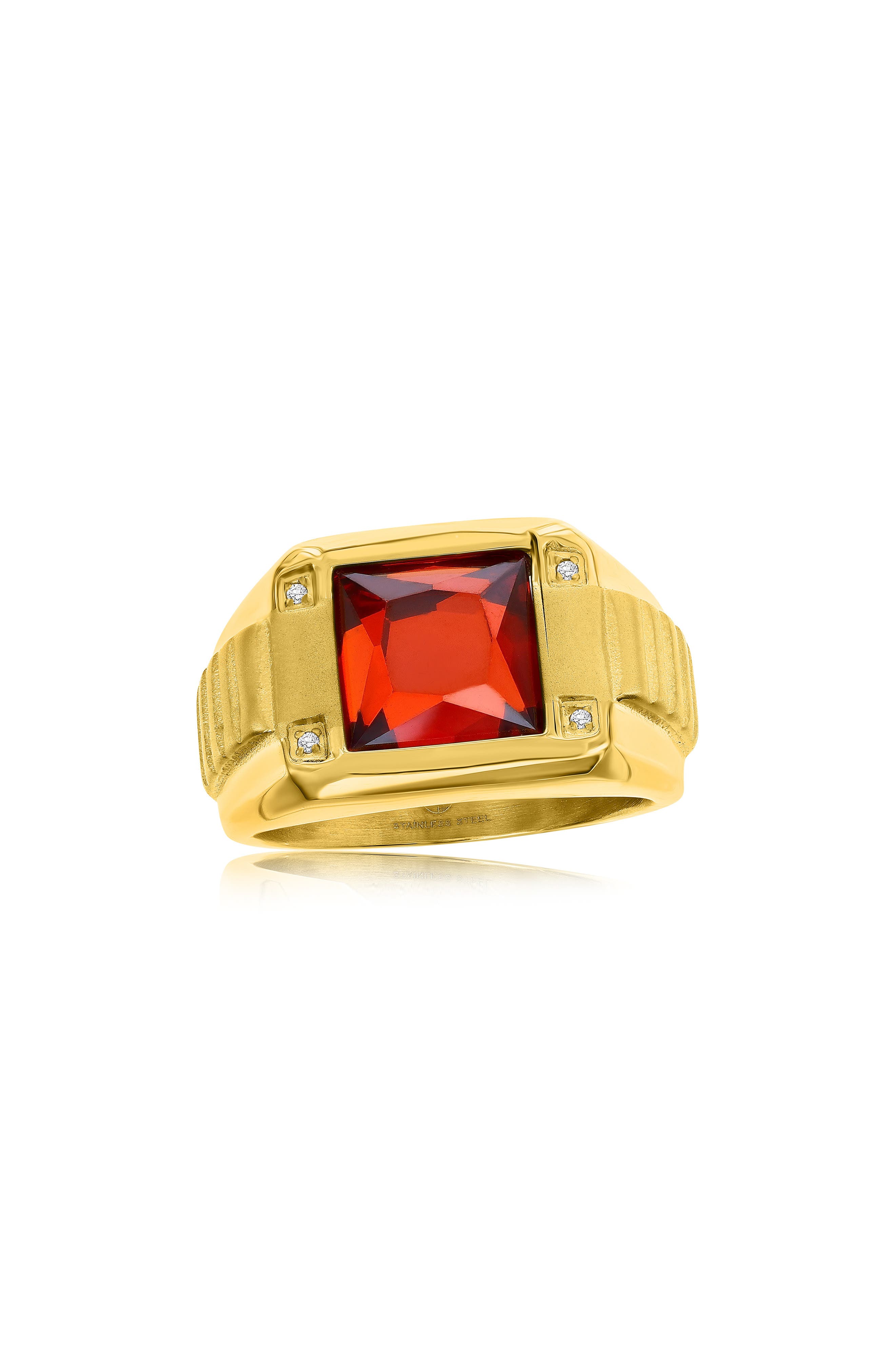Men's Spinel & Cubic Zirconia Signet Ring