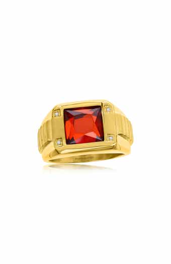 Men's Spinel & Cubic Zirconia Signet Ring