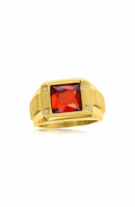 Men's Spinel & Cubic Zirconia Signet Ring