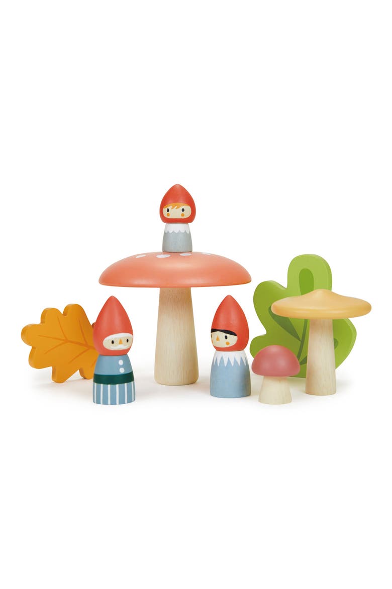 Woodland Gnome Family Wooden Playset, Main, color, MULTI
