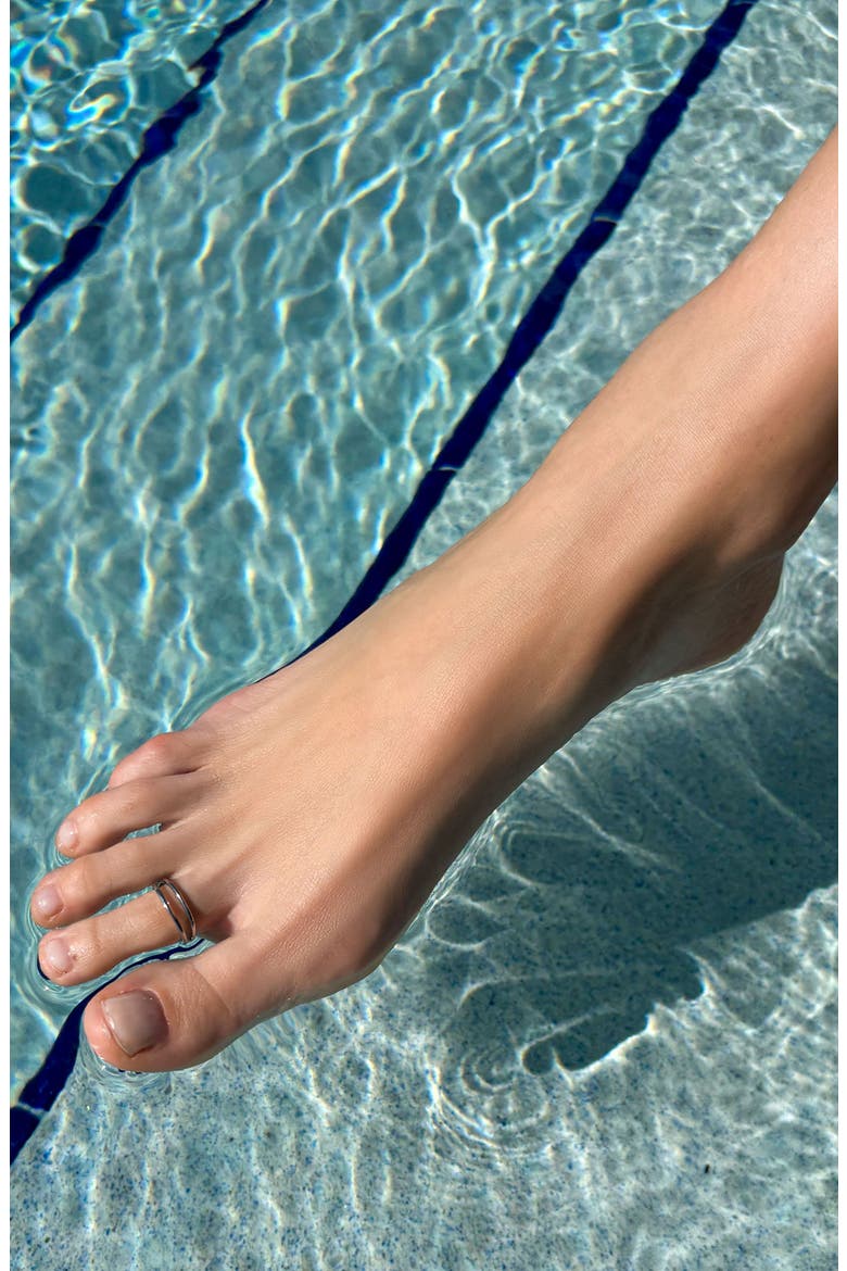 Double Band Adjustable Toe Ring, Alternate, color, SILVER
