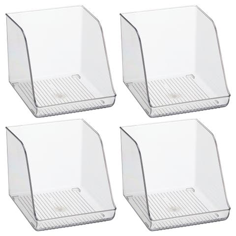 Plastic Water Bottle Organizer for Fridge Clear Bottle Holder for Kitchen and Pantry 4-Pack