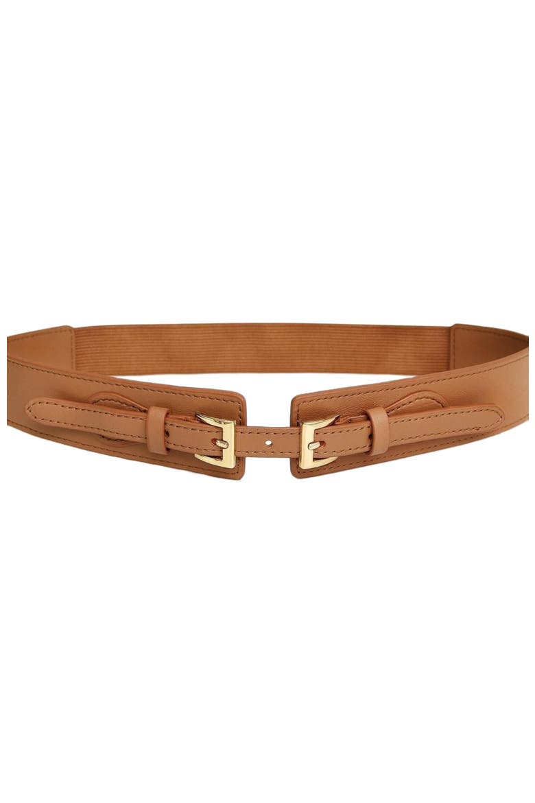 London Fog Leather Waist Belt, Main, color, Brown