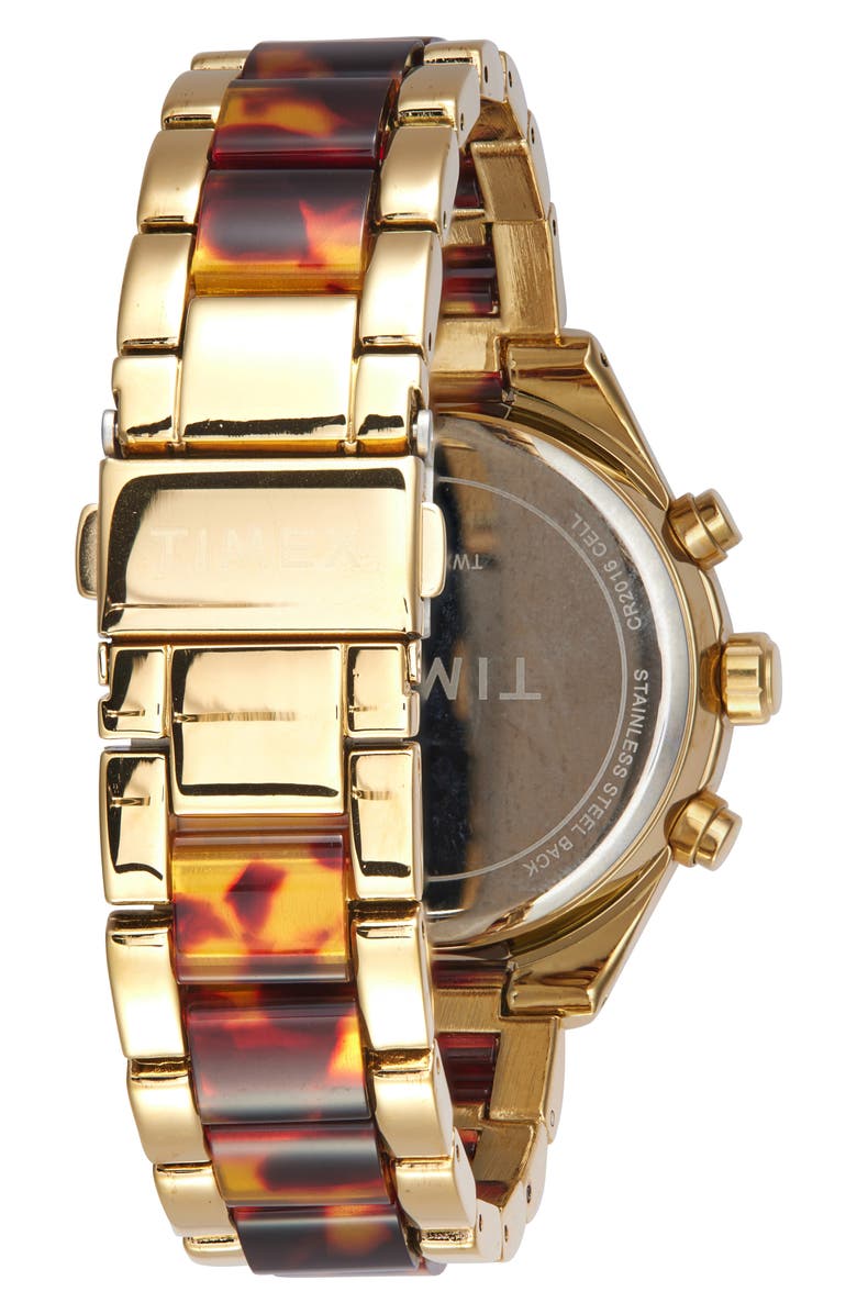 Timex<sup>®</sup> Two-Tone Crystal Bracelet Strap Chronograph Watch, 38mm, Alternate, color, Two Tone Gold