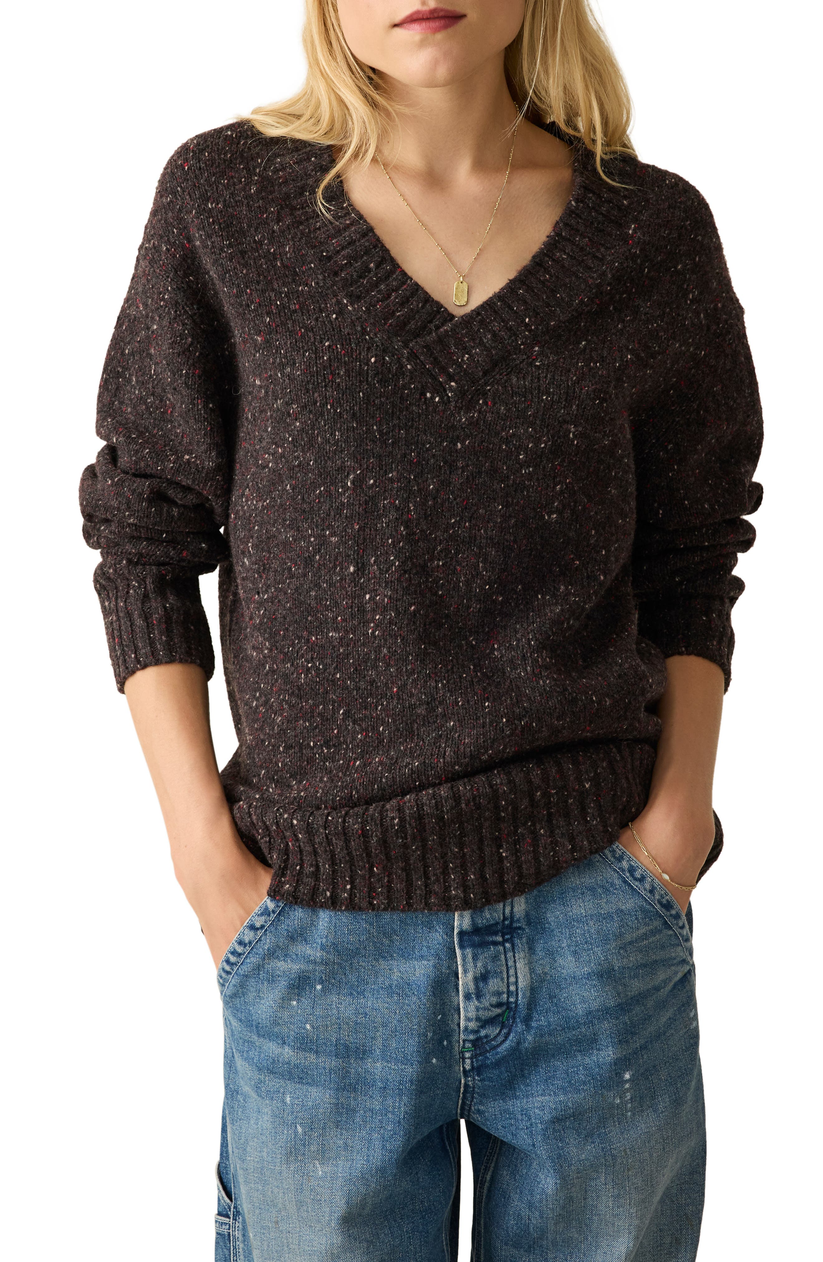 Faherty Driftwood Donegal Merino Wool Blend Sweater