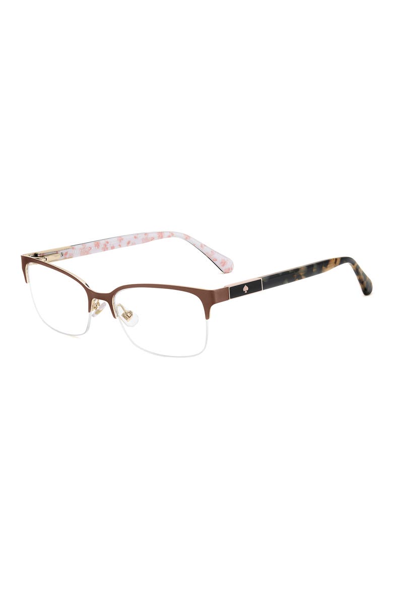 alexanne 53mm rectangular reading glasses, Alternate, color, BROWN