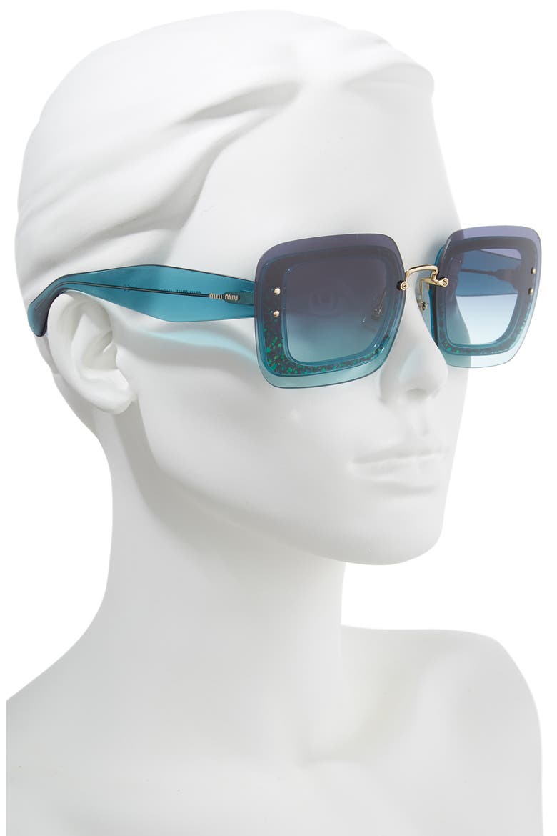 67mm Square Sunglasses, Alternate, color, TURQUOISE GRADIENT
