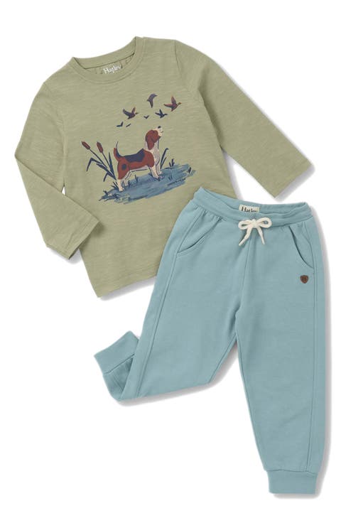 Hunting Dog Long Sleeve Graphic T-Shirt & Joggers Set (Baby)