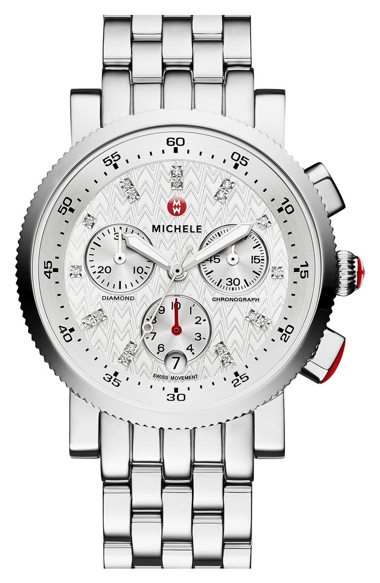 MICHELE Sport Sail Chronograph Watch Head, 38mm, Alternate, color, 