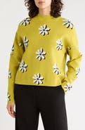 T Tahari Mock Neck Jacquard Sweater