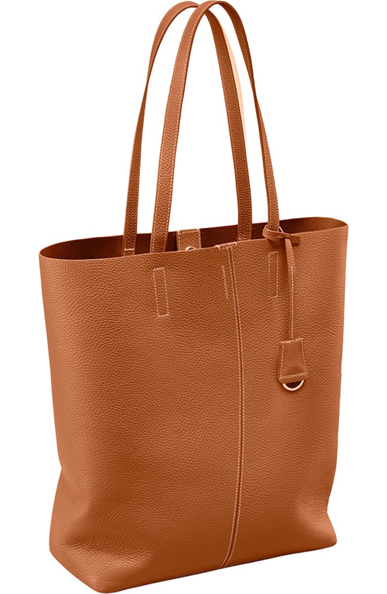 MAISON de SABRÉ Tall Leather Soft Tote, Alternate, color, Pecan Nude