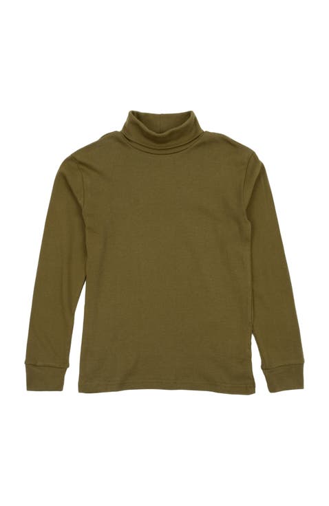 Kids Long Sleeve Cotton Turtleneck Shirt (Toddler, Little Kid & Big Kid)
