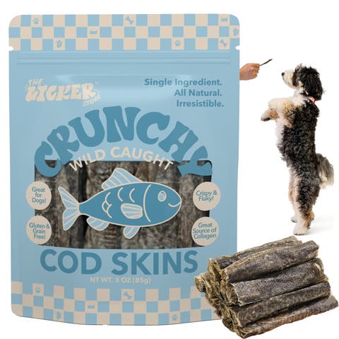 Gluten and Grain-Free Omega-3 Single Ingredient Crunchy Dried Fish Treats for Dogs, 3oz Bag