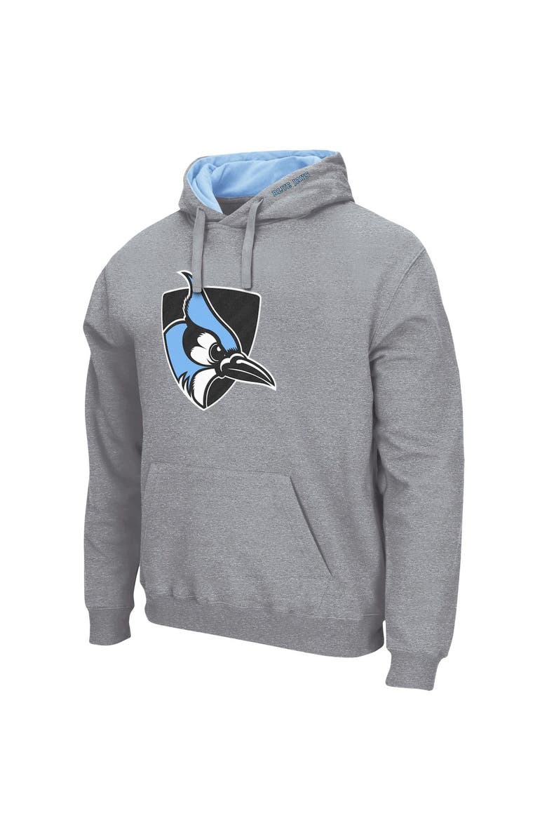 COLOSSEUM Men's Colosseum Heathered Gray Johns Hopkins Blue Jays Arch and Logo Pullover Hoodie, Alternate, color, Heather Gray