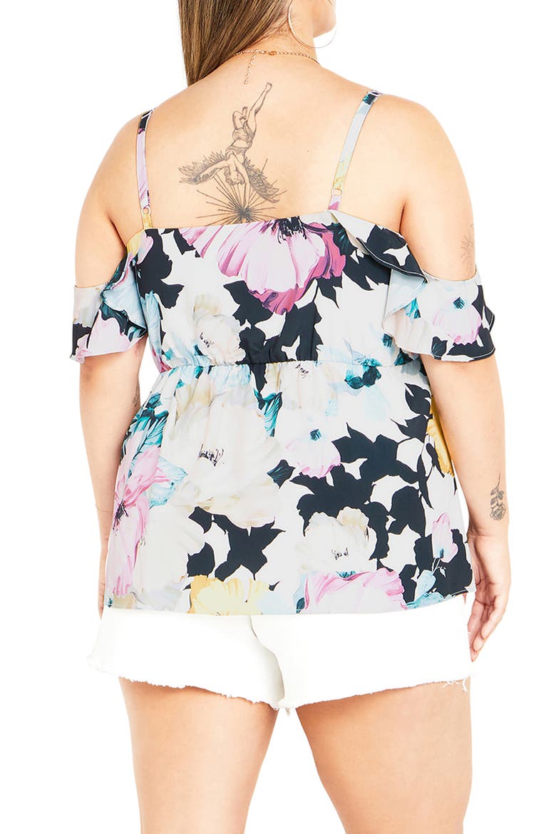Kallie Floral Cold Shoulder Top, Alternate, color, IVORY MELANIE BLOOM