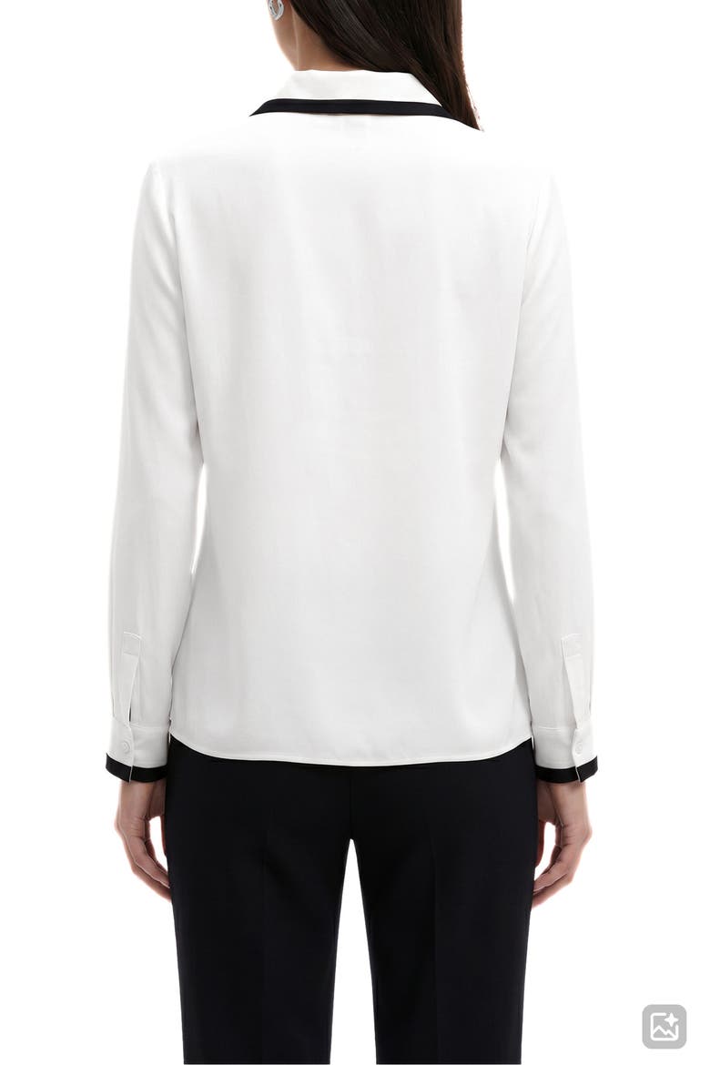 Contrast Trim Shirt, Alternate, color, WHITE DOVE