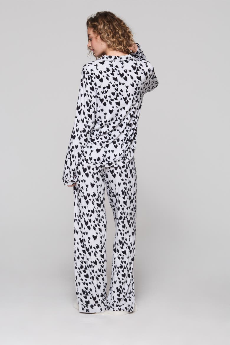 Puppy Love Long Pajama Set, Alternate, color, Grey, Black