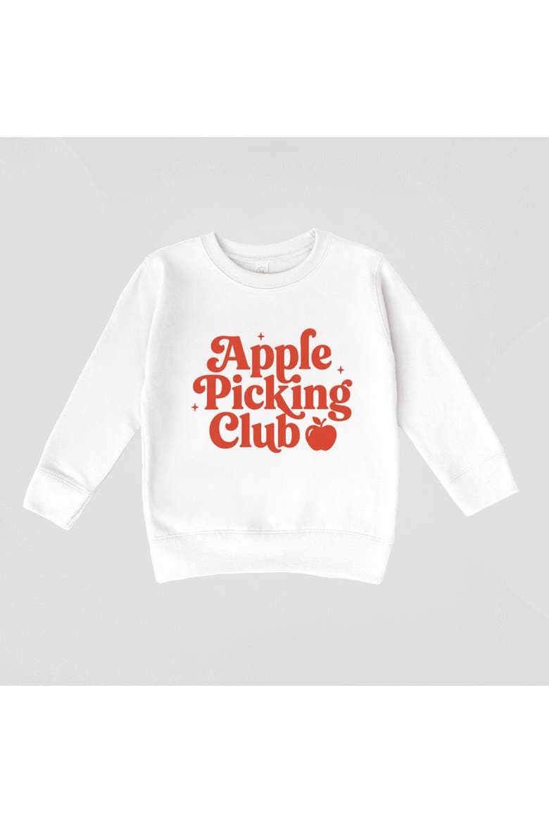 Apple Picking Club Stars Toddler Graphic Sweatshirt, Alternate, color, White